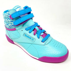 Reebok Freestyle Hi Classic Blue Bomb Ultraberry Kids Girls Sneakers M46776