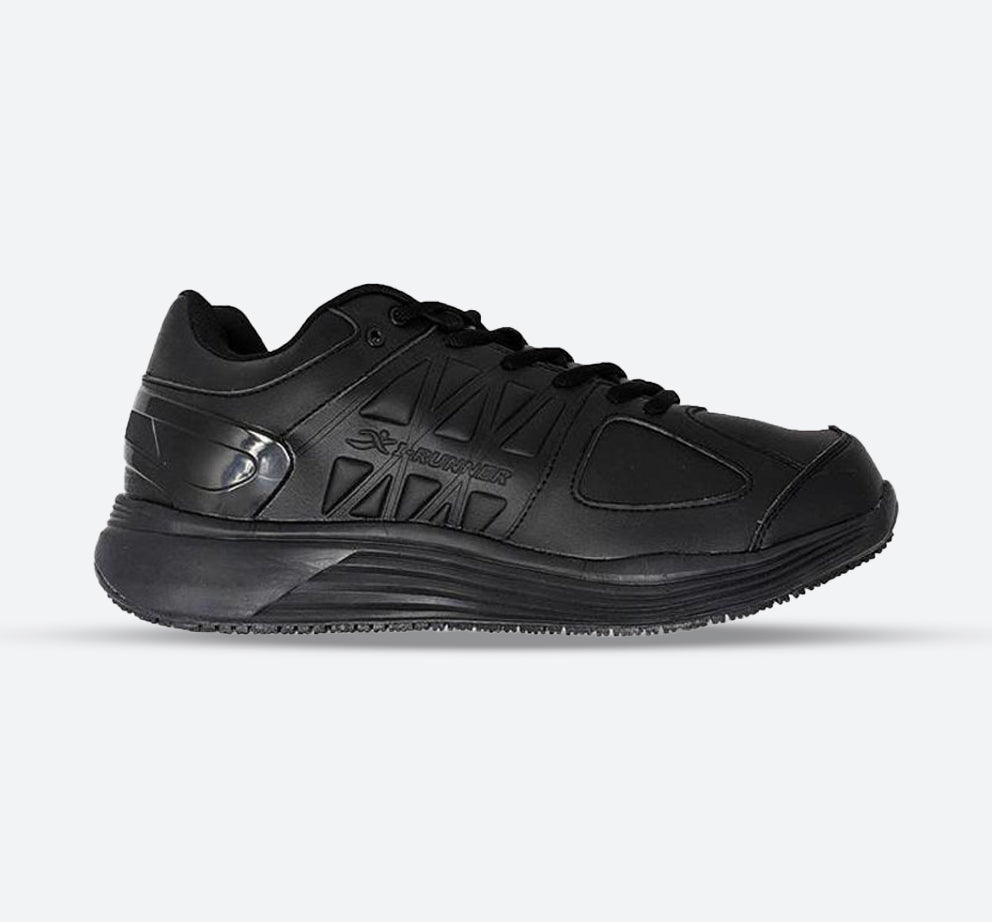 Mens Wide Fit I-Runner Pro Leather Oil and Slip Resistant Trainers