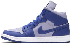 Nike Womens Air Jordan 1 Mid SE Sneakers - 'Iron Purple Deep Royal'